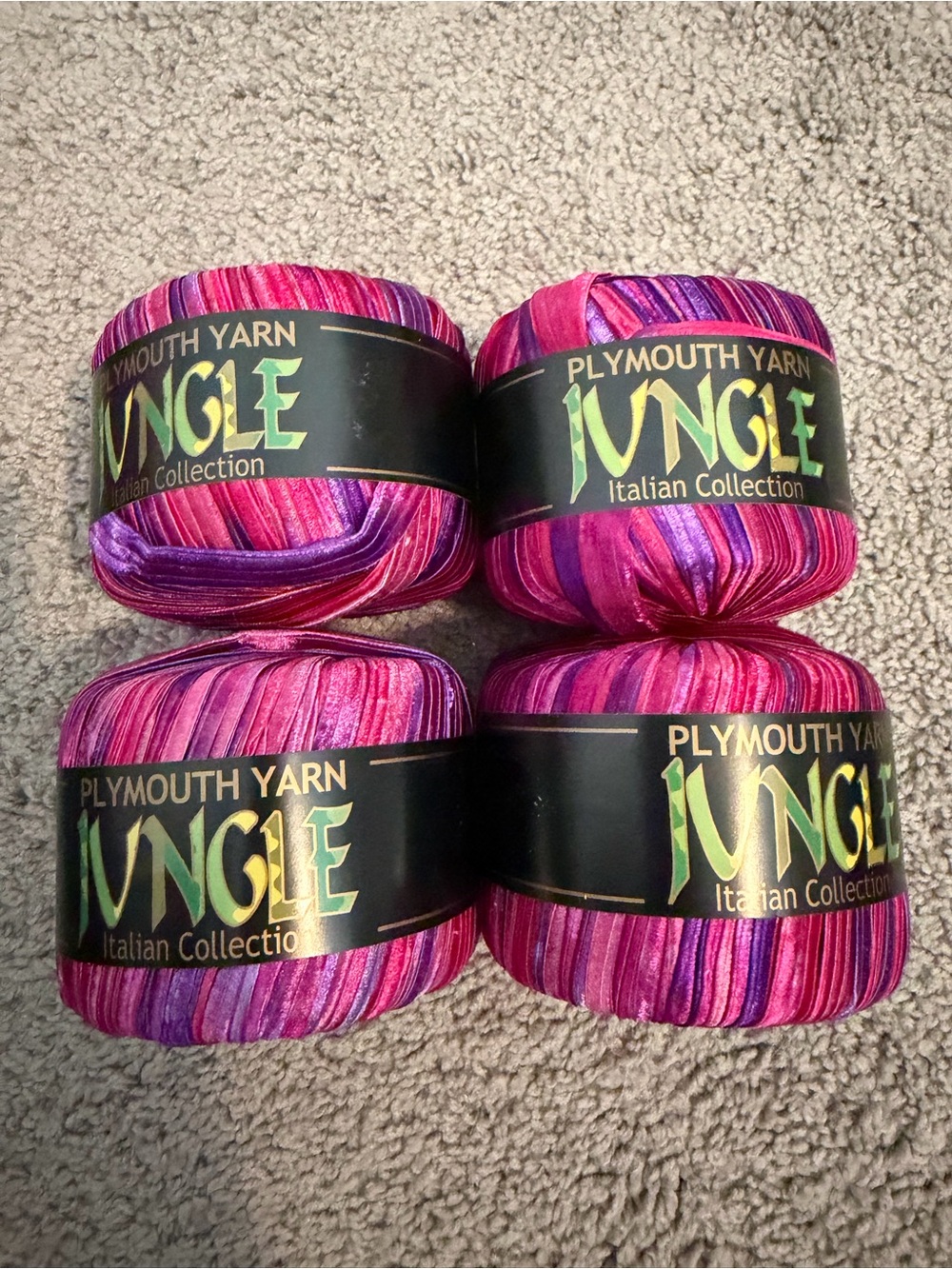 Jungle Multicolor Pink & Purple Yarn Ball - 4-Pack
